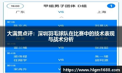 大满贯点评：深圳羽毛球队在比赛中的技术表现与战术分析